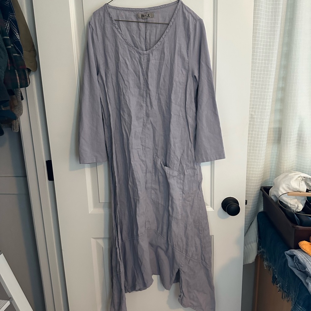 Flax greyish purple asymmetrical dress in Petite